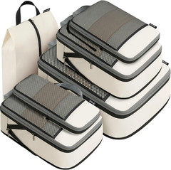 4 Set/6 Set/8 Set Compression Packing Cubes Travel Accessories Expandable Packin