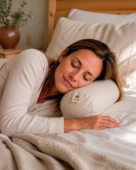 Firm Buckwheat Pillow, Organic Cotton, Cylindrical Neck Support, Handmade USA