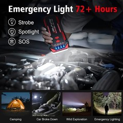 Portable Car Jump Starter, 2500A Peak Battery Jumper Starter Portable, Jump Box