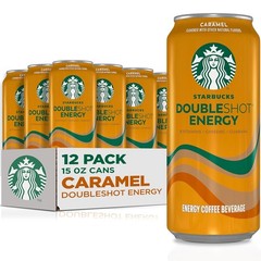 Starbucks Doubleshot Energy Drink Coffee Beverage, Caramel Iced Coffee 15oz 12ct