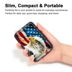 Kaabao Credit Card Holder for Men, Small RFID small, American Flag Bald Eagle