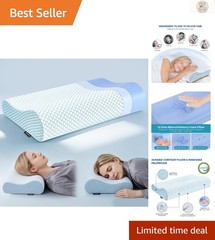 Breathable Memory Foam Neck Support Pillow – Ideal for Side and Back Sleepers