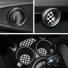 TOMALL Car Coaster Compatible with Mini Cooper Inner Door Handle Cover Trim Stic
