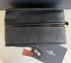 COACH VINTAGE LARGE WETPACK TRAVEL TOILETRY COSMETIC CASE BLACK LEATHER 5030