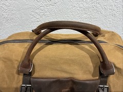 NEWHEY Weekender Leather Trim Waxed CANVAS Waterproof Duffle Bag, Excellent!