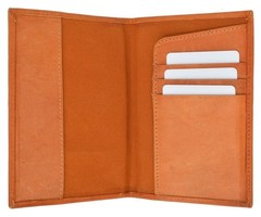 2 Passport Cover Holders Genuine Leather ID Wallet Case Travel Orange Purple New