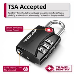 Fosmon TSA Approved Locks for Luggage. 3-Pack / Black, 3 Digit Black 3 Pack