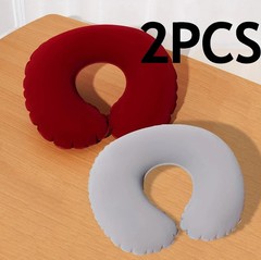 2pcs Inflatable U-Shaped Travel Neck Pillows – Portable & Folding Design