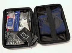 TUMI for Delta HARD SHELL Travel Kit Case w/Accessories Included 6″ x 4″