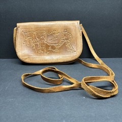 Genuine Embossed Brown Leather Wallet/passport Holder Costa Rico