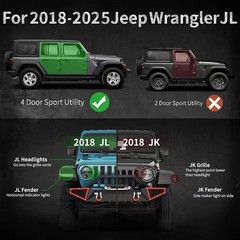 Running Boards Nerf Bars Side Steps For 2018-2025 Jeep Wrangler JL 4 Door 2PCS