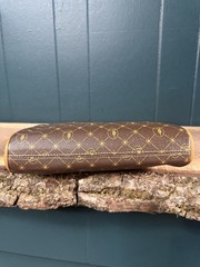 Vintage Trussardi Monogram Toiletry Bag Brown Travel Pouch Overnight Pouch