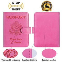Passport Holder Cover Wallet RFID Blocking, Travel Essentials