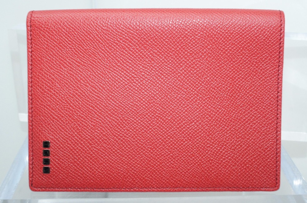 New Tod’s Men’s Passport Holder Wallet Credit Card Bi-Fold Red