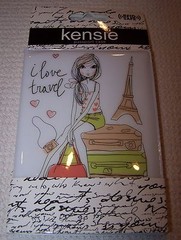 Kensie «I LOVE TRAVEL» RFID Blocking Passport Case WHITE/MULTI ~ NWT
