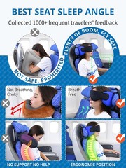 Travel Pillows for Airplanes, 2 Pack Airplane Pillows for Long Flight with Sleep