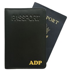 Personalized Monogrammed Leather RFID Passport Holder Cover