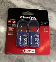 Master Lock 4688T Padlock Set, Blue- 2 Pack Luggage Locks Airport Accepted
