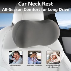 Car Headrest Pillow for Neck Support, Breathable Ergonomic Design, 2 Pack Gray