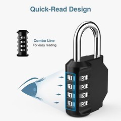 Puroma 1 Pack Combination Lock 4 Digit Locker Lock Outdoor Waterproof Padlock…