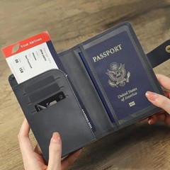 Passport Holder with Multiple Card Slots, RFID-Blocking Passport Cover, Stylish
