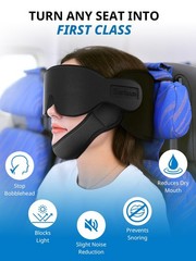 Airplane Pillow Combo with Chin Strap, Travel Pillows for Airplanes with Slee…