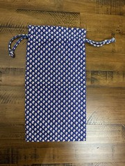 Vintage Vera Bradley ROYAL Bag Travel Pouch Unlined Drawstring Bucket Shoe RARE