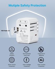 Compact 70W GaN Fast Charger: 5-in-1 Universal Travel Adapter for 150+ Countries