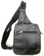 Travelon Leather Sling Messenger Bag Shoulder Organizer Crossbody Purse EUC