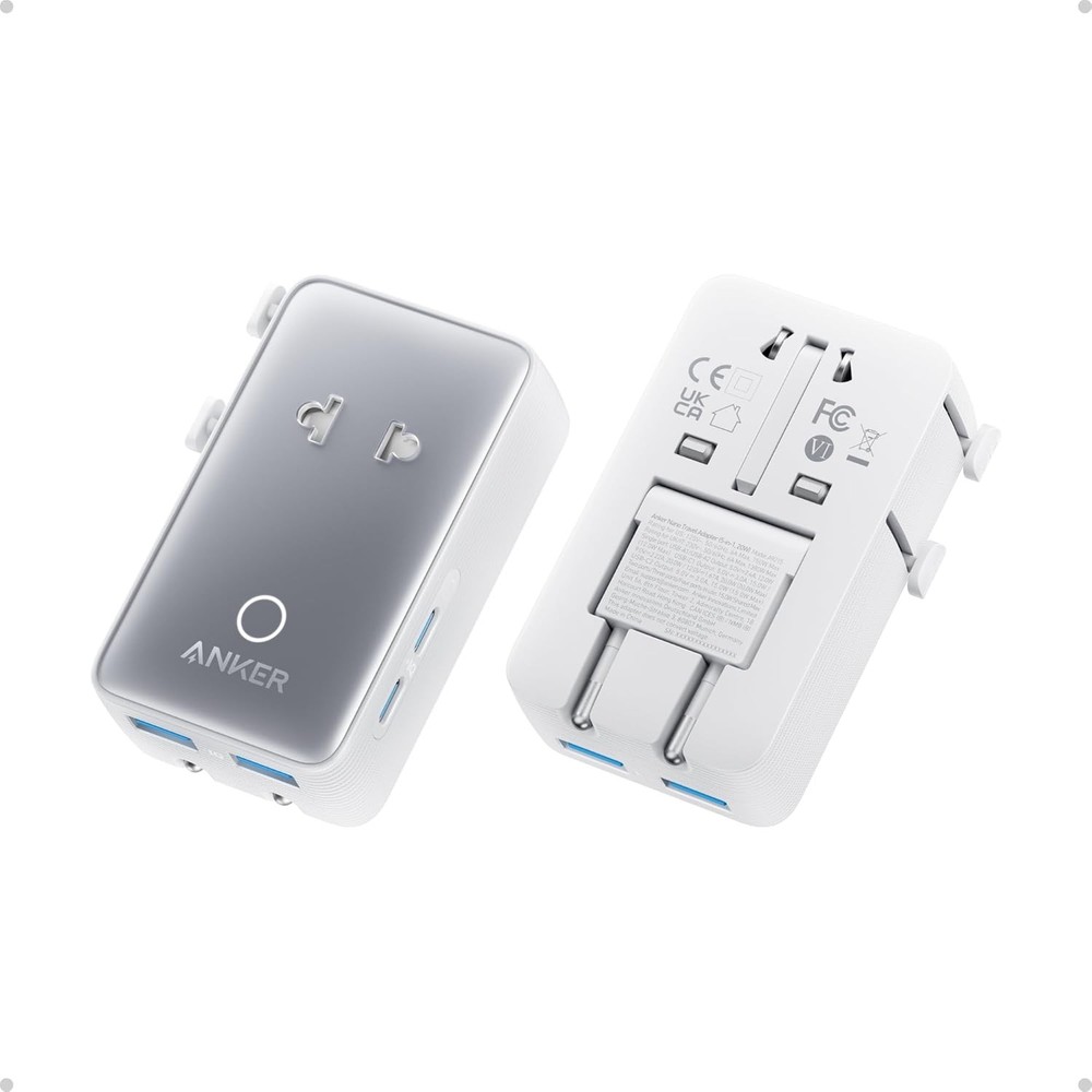 Anker Nano Travel Adapter 5 Port 20W Works 200+ Countries