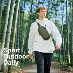 Small Sling Bag with RFID Blocking, Mini Fanny Pack for Women Men, Dark Green