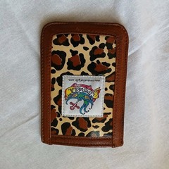 Consuela Leather Leopard Print Passport Holder Wallet with Clear Window