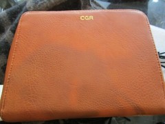 Mark and Graham Universal Cord Case camel monogrammed CGR New wo tag