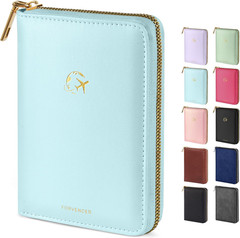 Passport Holder Cover with Safe Zipper Closure, Premium Passport Wallet for Trav
