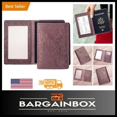 Genuine Leather RFID Passport Wallet and Vaccine Card Holder – Slim Floral De…