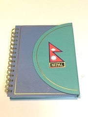 2 tone 220 pages spiral design notebook with Nepal Flag print on Front Design
