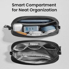 Versatile Travel Accessory Organizer Small Black for Tech and Personal Items