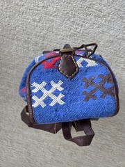 Handmade Moroccan Kilim Backpack – new- medium – blue