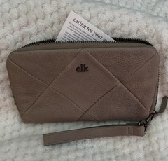ELK WALLET. TRAVEL / PASSPORT WALLET. WRIST STRAP. NEVER USED..