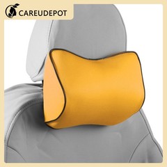 Auto Headrest Pillow Polyester, Memory Foam Yellow 2 Pcs for Driving Travel