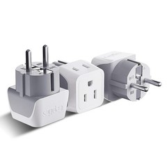 Ceptics Germany France Dual Input Schuko Plug Adapter Ultra Compact White