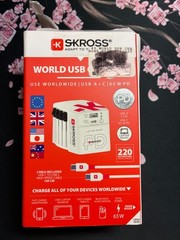 Skross World USB Charger 65w Max USB-C USB PD included USB C cable Used