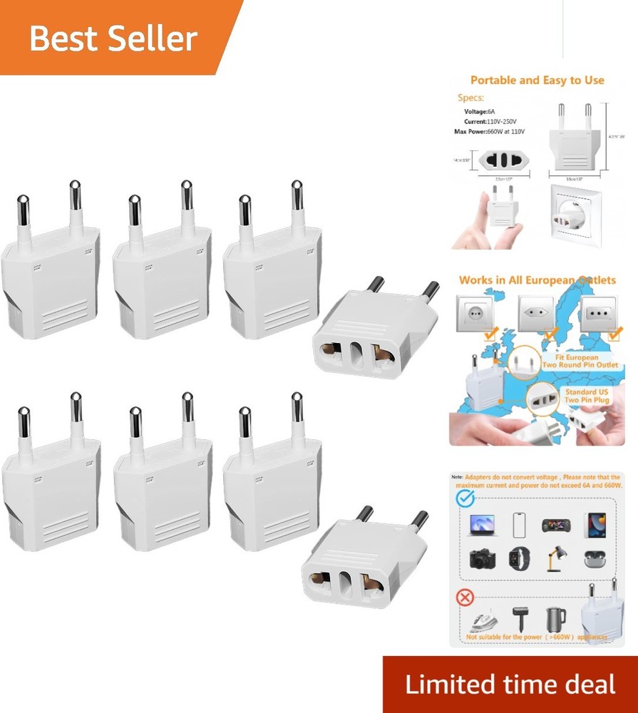 Compact 8-Pack US to Type C Plug Adapter – Ultimate Travel Companion