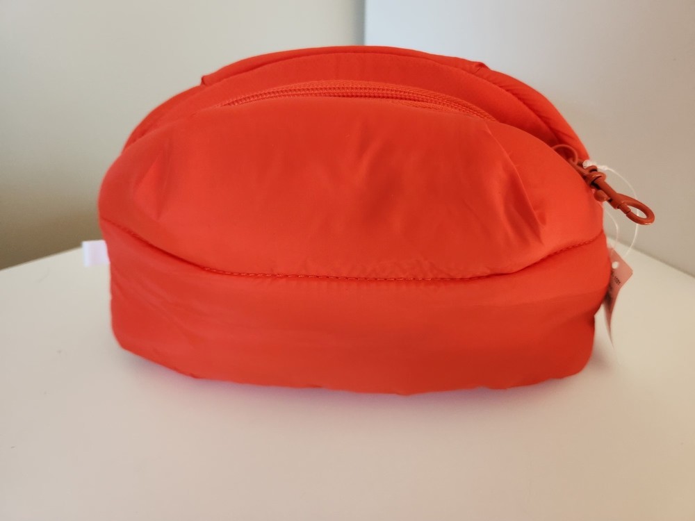 OFFLINE By Aerie Love Pouch Orange Travel Bag Makeup Puffer Zip Carry On