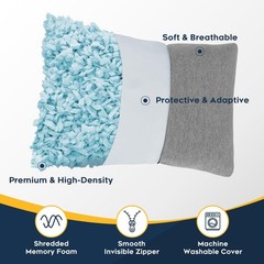 All-in-1 Camping Pillow Set – Shredded Memory Foam Neck Pillow Travel Pillow …