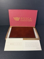 Bosca Old Leather Passport Case – Cognac Color – One Size U1 with Box