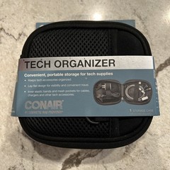 CONAIR – Tech Organizer for Storage Cables and Chargers 3 Compartments To Store