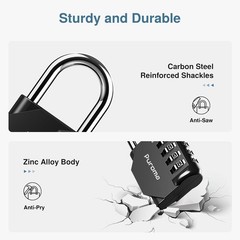 2 Pack 4-Digit Combination Padlocks – Waterproof Locker & Outdoor Security Loc