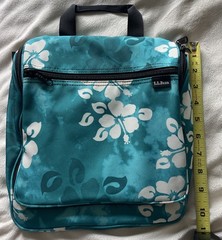 LL Bean Hanging Travel Toiletry Bag – Organizer Aqua Hawaiian Floral Zip LLB#0W1