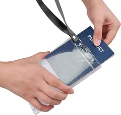 Transparent Passport ID Badge Holder Extra Large 6×4″ with 17″ Neck Lanyard…